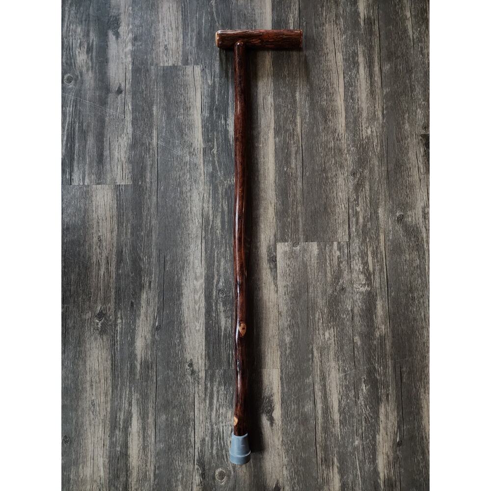 NEW! Handcrafted Carved Brown Walking Stick Hardwood Wood Cane 33.5"